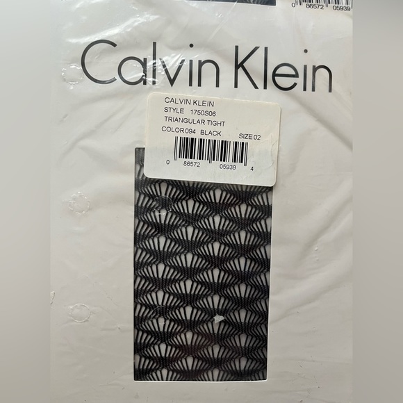 Womens Lot of 2 CALVIN KLEIN Triangular Fish Net Tights Chiffon Black Size a/b - Picture 3 of 11